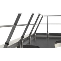 Garde-corps FASTGUARD incliné fixation sur dalle étanchée