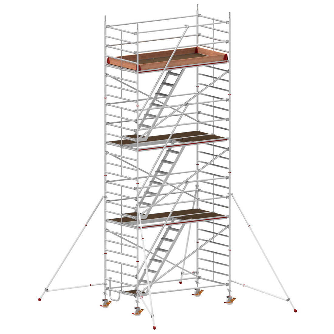 Échafaudage Roulant Aluminium VITO - Hauteur Travail 3m, Charge 120kg - Plateau 110x40cm, Léger (11kg)