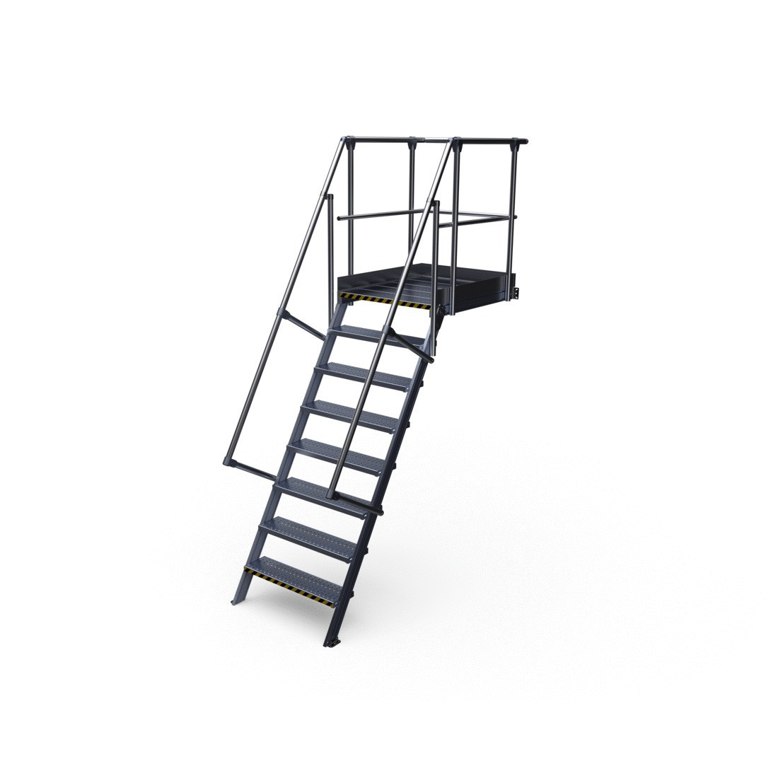 Escalier industriel avec plate-forme 60° Largeur 600 mm